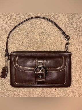 Vintage Coach Soho Buckle Leather Wristlet - Brown